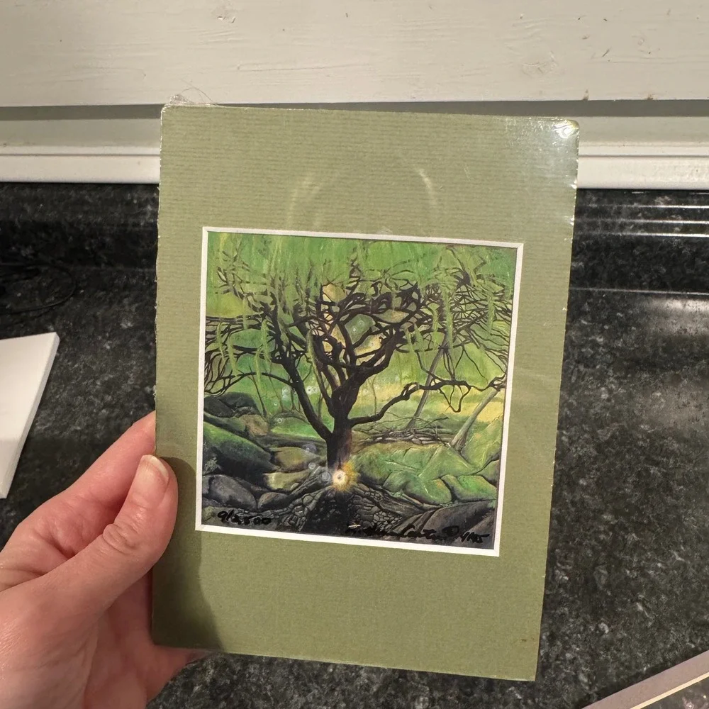 New Sealed Handpainted Prints Tree and Galactic Arm in Arm Friendship